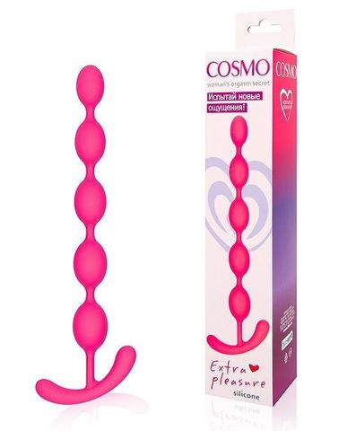 Ярко-розовая анальная цепочка Cosmo - 22,3 см. - Cosmo COSMO CSM-23120