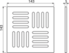 Решетка 143×143 мм нержавеющая сталь AISI 316L, арт. MPV009 AlcaPlast