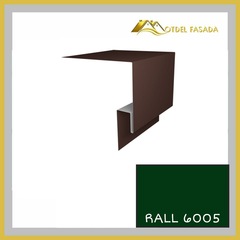 Откос оконный металлический 100мм (сложный) RALL 6005-Зеленый мох 0,45мм  2м