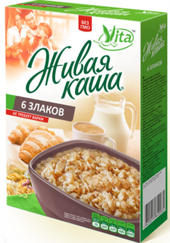 Vita Живая каша 6 злаков 100% пророщ. зерно 300 г