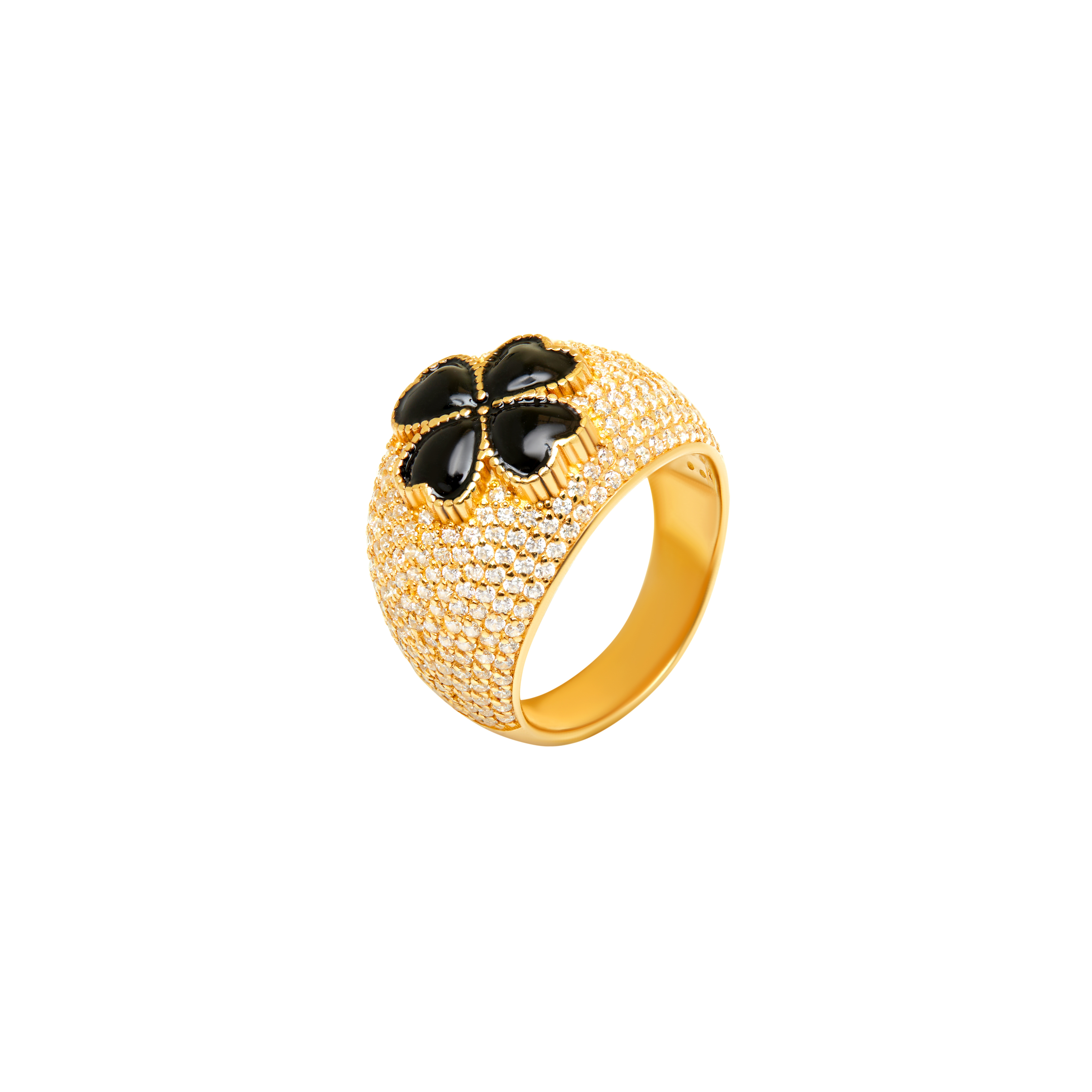 VIVA LA VIKA Кольцo Crystal Clover Signet Ring - Gold viva la vika кольцо crystal clover signet ring – silver