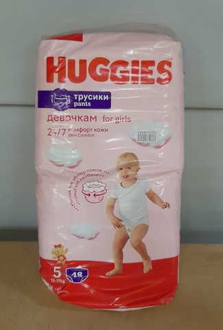 Подгузники трусики Huggies для девочек 5 XL р-р, 12-17 кг, 48 шт