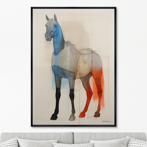 ArtNoMore - Репродукция картины на холсте Horses in a color scheme, No 2, 2024г.