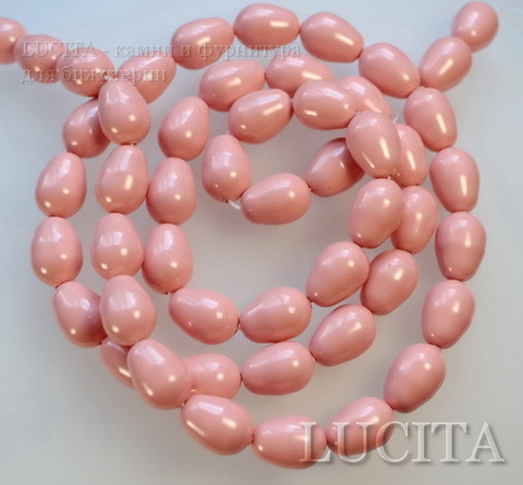 5821 Хрустальный жемчуг Сваровски Crystal Pink Coral грушевидный 11х8 мм