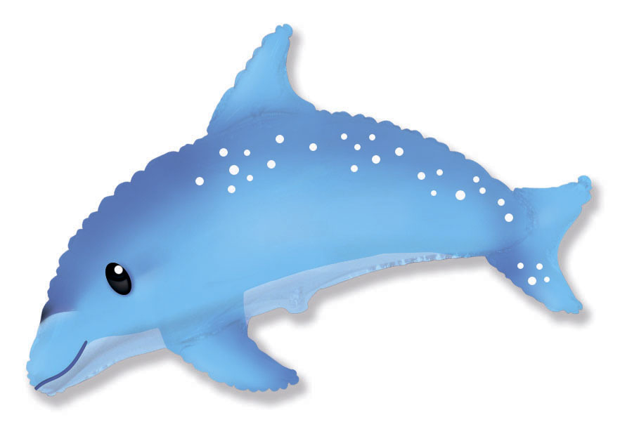 F Мини-фигура, Дельфин, Голубой, 15''/38 см, 5 шт.