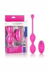 Розовые вагинальные шарики с ДУ и функцией памяти Remote Dual Motor Kegel System - 