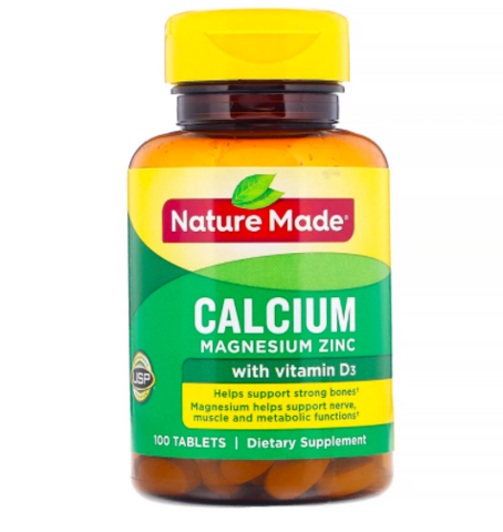 Nature Made, Кальций, магний и цинк с витамином D3, 100 таблеток  (HALAL)