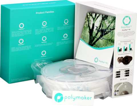 Пластик для 3D-принтера PolyMaker PolyMax PC, 1.75 мм, 0,75 кг, Белый
