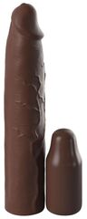 Коричневая насадка-удлинитель 3 Inch Silicone Mega X-tension - 22,9 см. - 