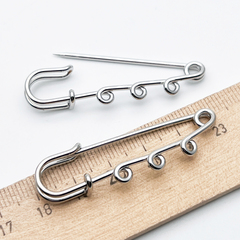 Основа для броши-булавки, сталь, 3 петли, размер 50*14 мм, цена за 1 шт