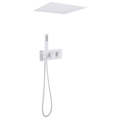 Abber Daheim AF8255W Душевая система скрытого монтажа без излива, термостат, белая матовая фото