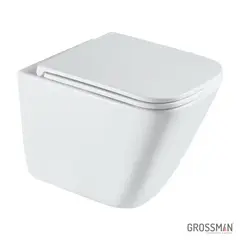 Унитаз подвесной Grossman GR-4479SQC Tornado безободковый с тонким сиденьем 490x340x385
