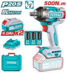 Аккумуляторный ударный гайковерт 500Нм 20В TOTAL TIWLI2050 2акб и зу