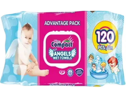 Влажные салфетки детские Compakt Ангелы 120шт
