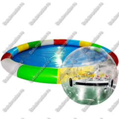 Бизнес-набор: Бассейн 7*7 м (1 шт), Водный шар ТПУ (4 шт), насос (1 шт)