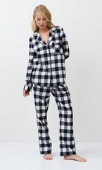 Пижама женская со штанами ARUELLE ANGELICA | Черный + белый