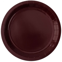 Тарелки однотонные, Бордовый, 23 см, 6 шт.