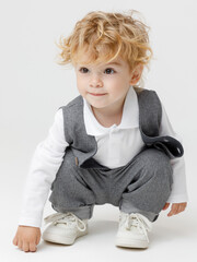 жилет  для мальчика  КР 302754/серый меланж 1013 Н075 к570