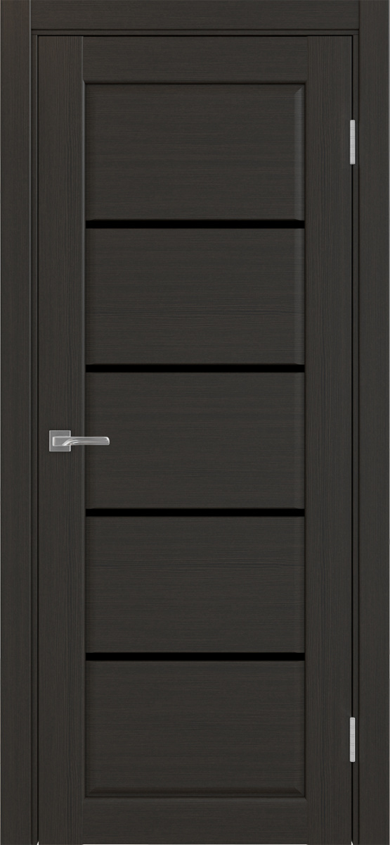 Дверь межкомнатная Оптима Порте Сицилия 710.12, цвет венге, экошпон, стекло лакобель черное