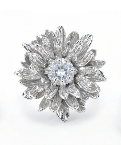 Кольцо Хризантема silver