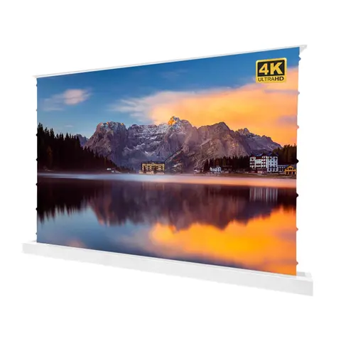 Экран для проектора S'OK SFE-296x165-WH 133'' 4K, напольный с электроприводом, Nanometallic, белый