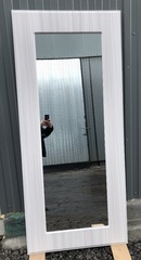 Входная дверь в квартиру Лабиринт Лаб про 1 Велютто кофе с зеркальной вставкой 18 Сандал белый