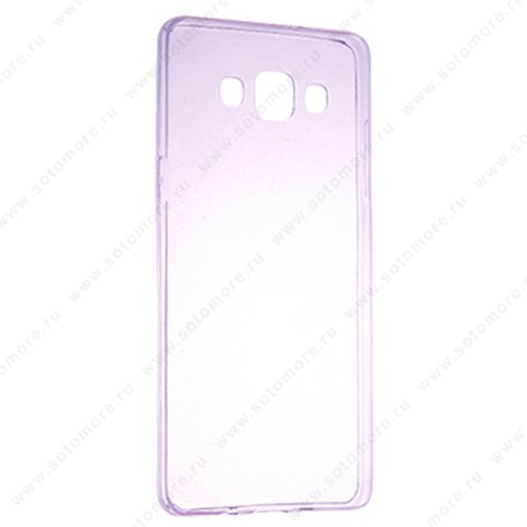 Накладка силиконовая ультра-тонкая для Samsung Galaxy A5 A500 2015 прозрачно-фиолетовая