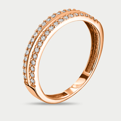 Кольцо из розового золота 585 пробы с фианитами женское (арт. 12930)