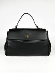 Женская сумка из натуральной кожи ягненка черного цвета