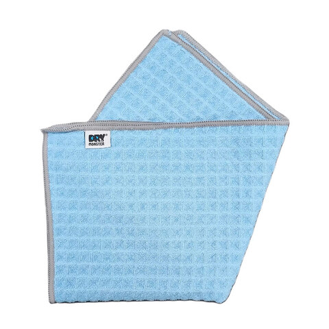 Dry Monster BIG WAFFLE Микрофибра, плетение вафельное, голубое 35x40см 300GSM