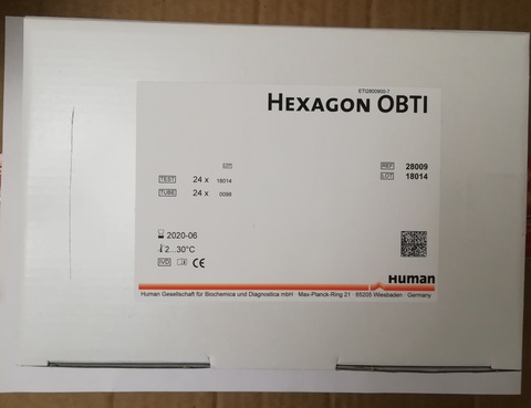 Набор реагентов для экспресс определения invitro скрытой крови в кале (Hexagon OBTI), 24 теста Human GmbH, Германия