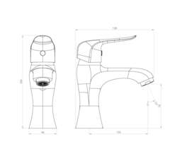 330210000 Palace Evo Gold, смеситель для умывальника