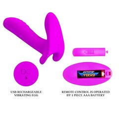 Лиловый мультифункциональный вибратор Remote Control Massager - 