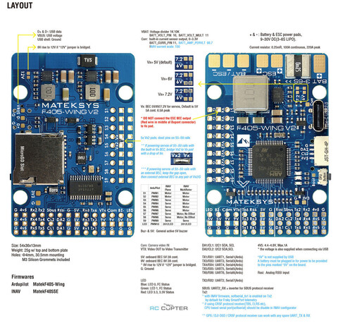 Полётный контроллер Matek F405-WING v2