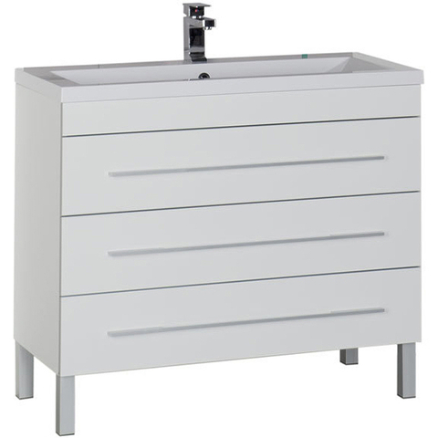 Aquanet 212871 Тумба с раковиной Aquanet Верона 100 белый (напольная 3 ящика) (212871)