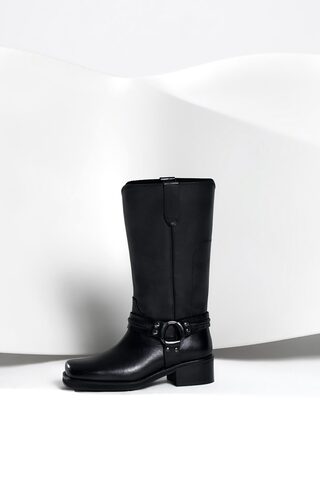 Сапоги из натуральной кожи BIKER макси