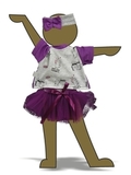 Трикотажный костюм с юбкой - Демонстрационный образец. Одежда для кукол, пупсов и мягких игрушек.
