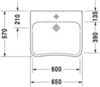 Раковина медицинская Duravit DuraStyle 2330650070