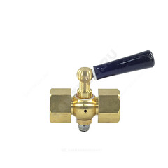 Кран для манометра 3-ходовой латунь Ду 15 Ру25 ВР G1/2"-М20х1,5 с рукояткой без фланца ЭКОМЕРА КТХ-GF-MF