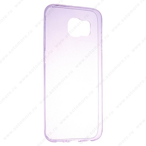Накладка силиконовая ультра-тонкая для Samsung Galaxy S6 прозрачно-фиолетовая