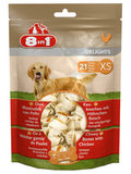8in1 DELIGHTS XS косточки с куриным мясом для мелких собак 7,5 см 21 шт (пакет)
