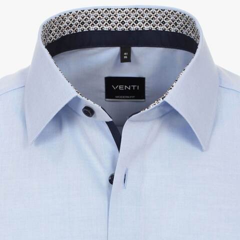 Сорочка мужская Venti Modern Fit 123942202-115 голубая, удлиненный рукав
