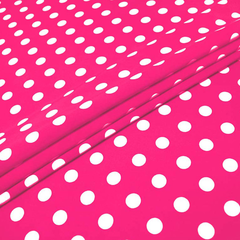 Ткань плательная Кашибо белый горох на розовом, d 1,2 см