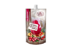 Брусничный концентрированный морс / 200 мл / дой-пак / Сибирская ягода