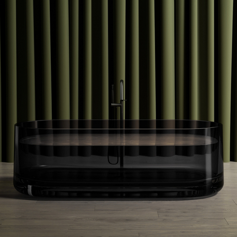Abber AT9708Onyx прозрачная ванна из полиэфирной смолы 170x75x55