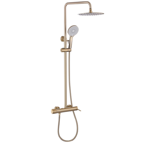 Abber AF8816GL Душевая стойка Abber Emotion AF8816GL с изливом, золото матовое