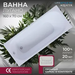 Aquatek LUG160.KAR63 LUG160.KAR63 Ванна Лугано 160*70 + каркас фото