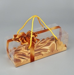 Коробка c веревочными ручками «Золотой бант», 27 х 11 х 9.5 см