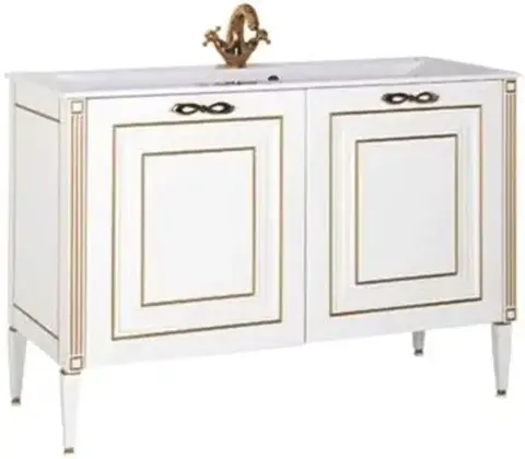 Aquanet 212605 Тумба с раковиной Aquanet Паола 120 белый/золото (литьевой мрамор) (212605)