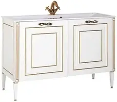 Aquanet 212605 Тумба с раковиной Aquanet Паола 120 белый/золото (литьевой мрамор) (212605) фото